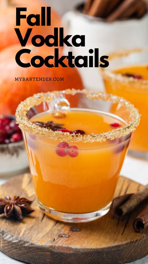 Fancy Vodka Drinks, Coctails Recipes Easy Fall Vodka, Easy Fall Alcoholic Drinks For A Party, Coctails Recipes Fall, Autumn Cocktails Easy, Fall Cocktails Recipes Easy, October Cocktail Recipes, Easy Fall Cocktails Vodka, Fall Drinks Vodka