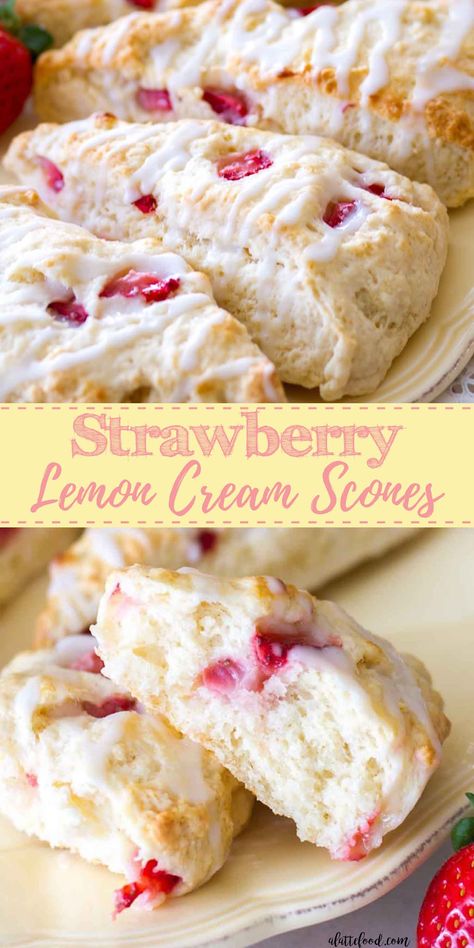 Strawberry Lemon Scones, Classic Scones Recipe, Strawberry Scones, Breakfast Muffin, Scones Recipe Easy, Lemon Scones, Homemade Scones, Family Desserts, Pane Dolce