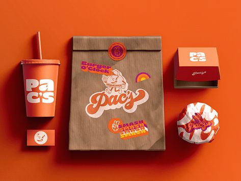 Burger Brand Identity, Food Truck Packaging, Burger Identity, Burger Restaurant Logo, Burger Branding, Pollo Tropical, Foodtrucks Ideas, Burger Packaging, Logo Design Graphics