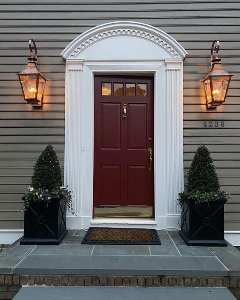 Exterior Lanterns, Downtown House, Copper Lights, Copper Light Fixture, Gate Entrance, Copper Lantern, Exterior Light Fixtures, Colonial Exterior, Lantern Pendant Lighting