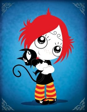 Ruby Gloom Ruby Gloom, Red Hair, A Girl, Ruby, Red, Hair, Pink, Black