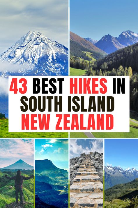 43 Hikes In NZ South Island That You Will Never Forget! Hiking New Zealand, Nz South Island, Milford Track, New Zealand Travel Guide, Lake Wanaka, New Zealand South Island, Hiking Spots, Beautiful Hikes, New Zealand Travel