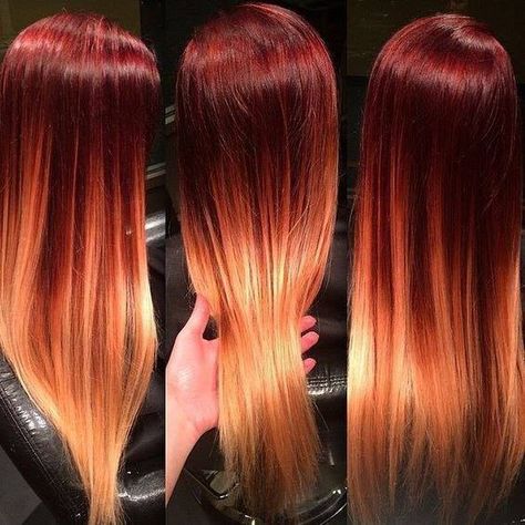 30s Hair, Orange Ombre Hair, Cheveux Oranges, Fire Hair, Different Hair, Sun Rises, Fun Hair, Nails Makeup, Ombre Hair Color