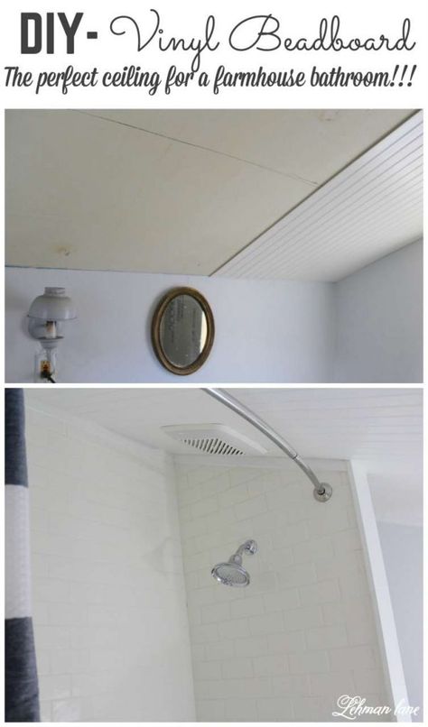 If you are thinking about adding a beadboard ceiling to your bathroom, why not try vinyl beadboard? Stop by to see how it turned out!!! #diy #beadboard http://lehmanlane.net Vinyl Beadboard, Diy Beadboard, Sherwin Williams Alabaster, Beadboard Bathroom, Board Ceiling, Tile Removal, Outdoor Renovation, Porch Ceiling, Beadboard Ceiling