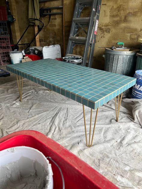 Quality Tiled Coffee Table - Etsy New Zealand Table With Tiles Top, Ceramic Tile Table Top, Tiled Top Table, Mosaic Tile Table Top Diy, Tiling A Table, Tiled Coffee Table Diy, Tile Table Top Diy, Tile Kitchen Table, Diy Coffee Table Top