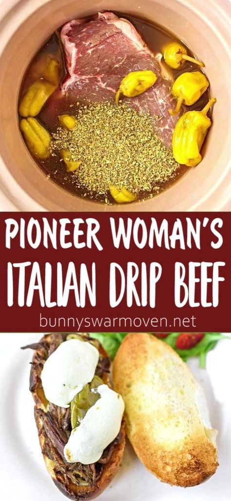 Italian Drip Beef, Pioneer Woman Recipes Dinner, Drip Beef, Italian Beef Crockpot, Italian Beef Recipes, Ree Drummond Recipes, Grilled Steaks, Meatloaf Recipes Pioneer Woman, Roast Beef Sandwich