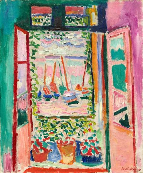 Open Window, Collioure, 1905 by Henri Matisse Homer Winslow, Matisse Paintings, Karten Design, Fauvism, Matisse Art, National Gallery Of Art, Window Painting, Caravaggio, Open Window