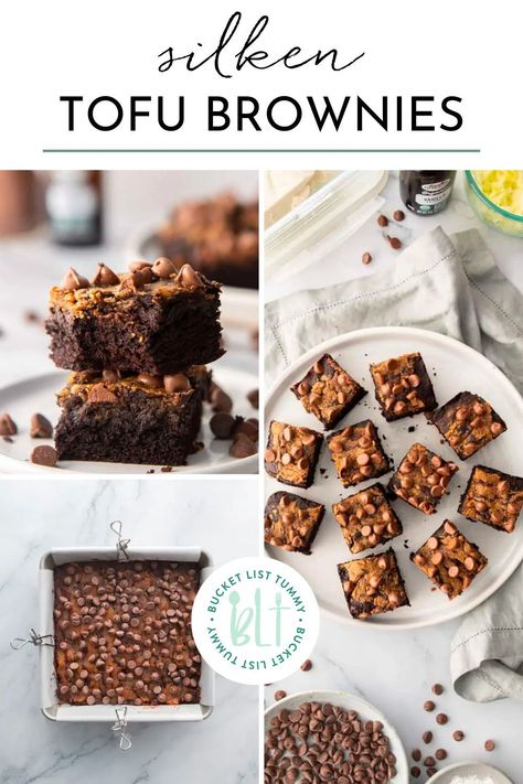 Silken Tofu Brownies are a delicious and healthy after-school snack. These easy fudgy vegan brownies are a great way to satisfy your sweet tooth after dinner. Dessert Tofu Recipes, Silken Tofu Dessert Recipes, Brownies With Zucchini, Tofu Brownies, Tofu Dessert Recipes, Silken Tofu Dessert, Tofu Desserts, Silken Tofu Recipes, Vegan Brownies Easy