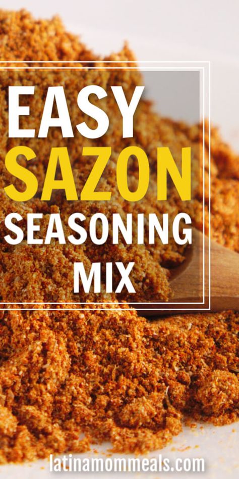 Homemade Sazon, Sazon Recipe, Sazon Goya, Sazon Seasoning, Mom Meals, Latin Dishes, Taco Taco, Latin Recipes, Spice Mix Recipes