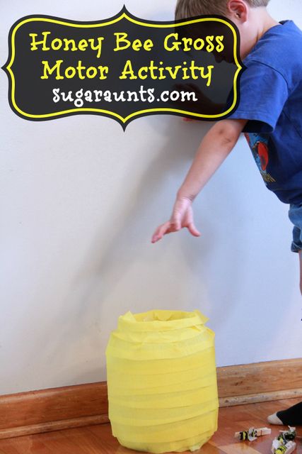 Sugar Aunts: Honey Bee Games and Activities Inspired by The Many Adventures of Winnie The Pooh Bee Art For Kids, Bees Activities, Honey Bee Art, Bee Games, Insects Preschool, Bugs Preschool, Bee Activities, Gross Motor Activity, Gross Motor Activities