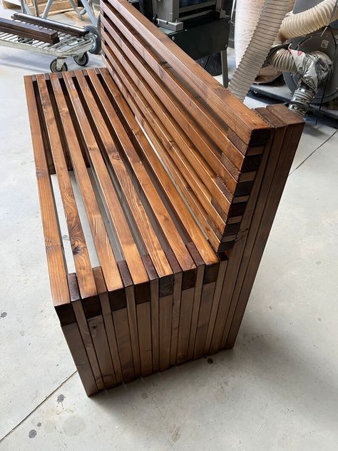 Rustic Designed Wood Bench / Garden Bench / Reception Room / Hallway - Etsy UK Cedar Benches Outdoor, Modern Garden Bench, Diy Bench With Back, 2 X 4 Bench, Simple Outdoor Bench, Outdoor Bench Diy, Diy Patio Bench, 2x4 Bench, Diy Bench Seat