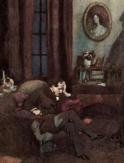 Edgar Allan Poe Illustration, Edgar Allen Poe Art, Dark Academia Widget, Monster Vampire, Kay Nielsen, Edmund Dulac, Allen Poe, Edgar Allen Poe, Inner Demons