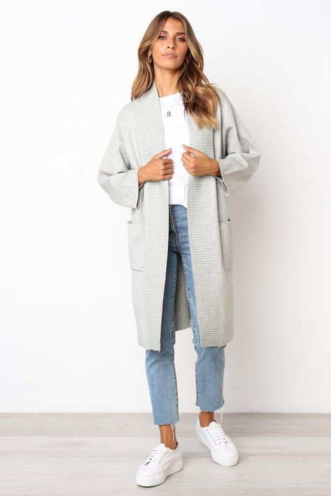 Giovanni Coatigan - Grey - Petal & Pup Grey Coatigan Outfit, Coatigan Outfit, Earthy Fits, Mantel Outfit, Wardrobe Capsule, Fashion Things, Grey Coat, Autumn Outfits, Winter Clothes