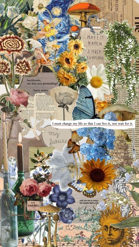 Aesthetic Health, Tattoo Health, Nature Collage, Cocoppa Wallpaper, Vintage Flowers Wallpaper, Arte Van Gogh, Bee Tattoo, Collage Background, Images Esthétiques