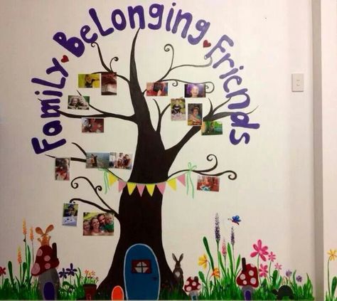 Belonging Toddler Classroom Decorations, Preschool Family, Family Day Care, Student Christmas Gifts, Preschool Bulletin, Preschool Bulletin Boards, Toddler Classroom, Family Tree Wall, Ideas Family