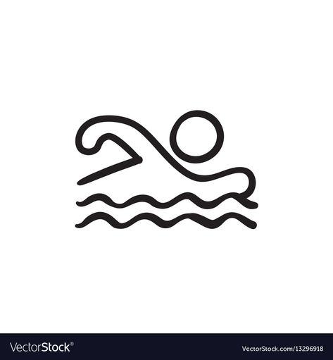 Swimming Drawing Easy, Swimmer Drawing, Swimming Sketch, Swimming Drawing, Infographic Website, Swimming Pictures, Sketch Icon, Vector Sketch, Simple Doodles