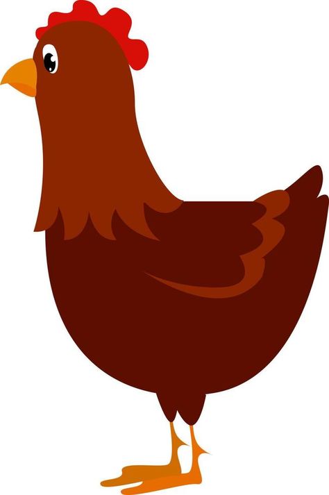 Red hen, illustration, vector on white background. Hen Clipart, Hen Illustration, Red Hen, Scroll Saw Patterns, Background Background, Background White, Illustration Vector, Hen, White Background