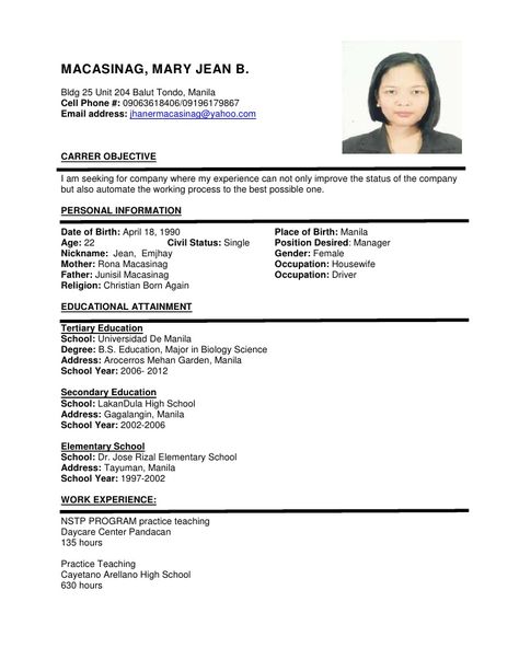 Sample Of Resume Format For Job Application ,  #application #format #resume #ResumeFormat #sample Resume Format For Job, Simple Resume Sample, Basic Resume Format, Cv Resume Sample, Resume Writing Samples, Resume Format Examples, First Job Resume, Basic Resume Examples, Simple Resume Format