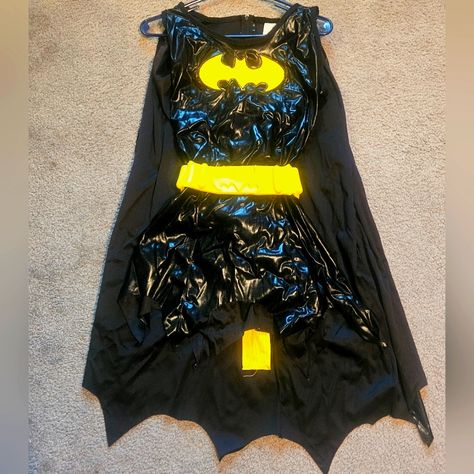 A Batman Women's Costume. In The Size Medium. Comes With Thigh Highs, Fingerless Gloves, Mask, Cape, Belt, And Dress. Has Small Stain, Not Noticeable. - Pre-Owned - 1 Defect Batman Costume Women, Gloves Mask, Batman Girl, Body Tube, Batman Costume, Devil Costume, Ugly Christmas Sweater Funny, Costume Cosplay, Edgy Outfits