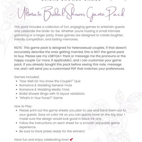 Excited to share the latest addition to my #etsyshop Bridal Shower Game Pack - Trivia, Bingo, & Fun Quizzes for Wedding Celebrations https://etsy.me/3BLFTRL #bridalshower #bridalshowergames #weddingpartyfun #weddingtrivia #funbridalparty Wedding Trivia, Bridal Shower Game, Fun Quizzes, Bridal Shower Games, Entertaining Guests, Happy Couple, Celebrity Weddings, Bingo, Trivia