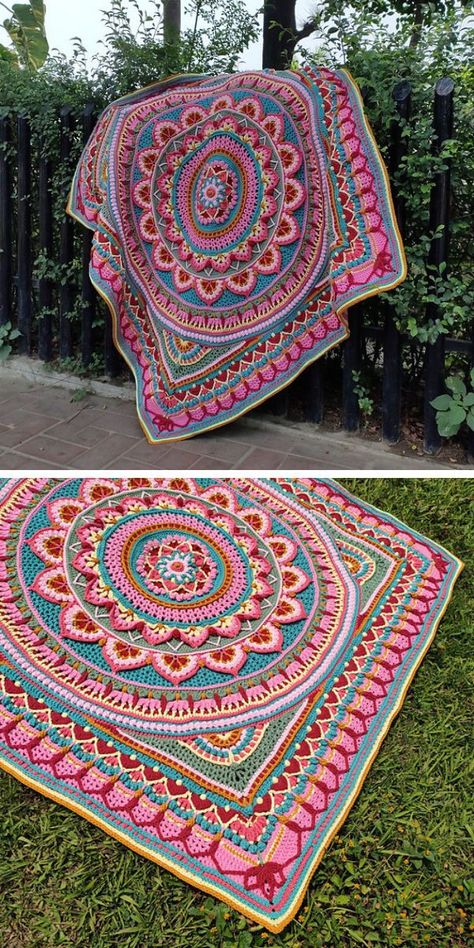 All NEW Crochet Blanket CALs 2023 Mandala Throw Crochet Pattern, Bohemian Blanket Crochet Pattern, 1001 Crochet Free Patterns, Crochet Afghan In The Round, Crocheted Afghan Patterns Free, Blooming Joy Crochet Blanket, Mandela Crochet Blanket, Intricate Crochet Blanket Patterns, Crochet Blanket Patterns Mandala