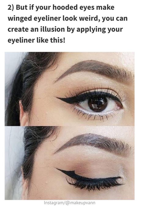 8 Eye Makeup Tips For People With Hooded Eyes. - Musely Hooded Doe Eye Makeup, Fall Makeup Hooded Eyes, Dark Makeup For Hooded Eyes, Partial Hooded Eye Makeup, 60s Eye Makeup Hooded Eyes, Simple Goth Makeup Hooded Eyes, Wing Liner For Hooded Eyes, Goth Makeup For Hooded Eyes, Cat Eye Makeup Hooded Eyes