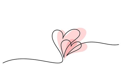 Valentines Day Line Art, Heart Line Art Simple, One Line Drawing Heart, Heart Drawing Aesthetic, Drawing Valentines Day, Drawing Valentines, Heart Line Art, Valentines Cookie, Two Hearts One Love