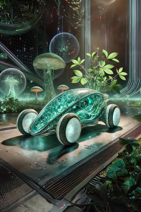 Save this mesmerizing Biopunk-inspired concept car design, the Genesis Vehicle! With its organic, plant-like structure and transparent elements, this car seamlessly blends nature and technology. Ideal for fans of futuristic automotive design and the unique Biopunk aesthetic. [Save, like] to explore more visionary car concepts like this! Nature Technology Aesthetic, Futuristic Plants, Biopunk Aesthetic, Futuristic Things, Punk Genres, Futuristic Concept, Nature And Technology, Futuristic Cars Design, Future Transportation