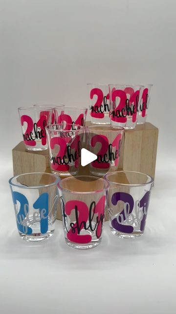 Nancy Daughtrey Church on Instagram: "Thanks for shopping with us! Happy 21st Birthday! 🎂🎂🎂#21stbirthday #21shotglasses #custombirthdaypartyfavors #bachelorparty #personalizedshotglasses #birthdaybashdecor #legalaf #finallylegal #since2003 #customgiftideas #customshotglasses #personalizedshotglasses #personalizedgifts  #giftsforher #customshotglass  #personalizedshotglass #personalizedshot #girlstripshotglasses #girlstrip2024 #bacheloretteparty #girlsnightout #girlsnightin #girltripsarethebesttrips https://littlebumblebestudio.etsy.com/listing/1674673870" Shot Glasses Diy, 21st Birthday Party Favors, Birthday Shot Glasses, Custom Shot Glasses, Birthday Shots, Personalized Shot Glass, 21st Birthday Party, 21st Party, Happy 21st Birthday