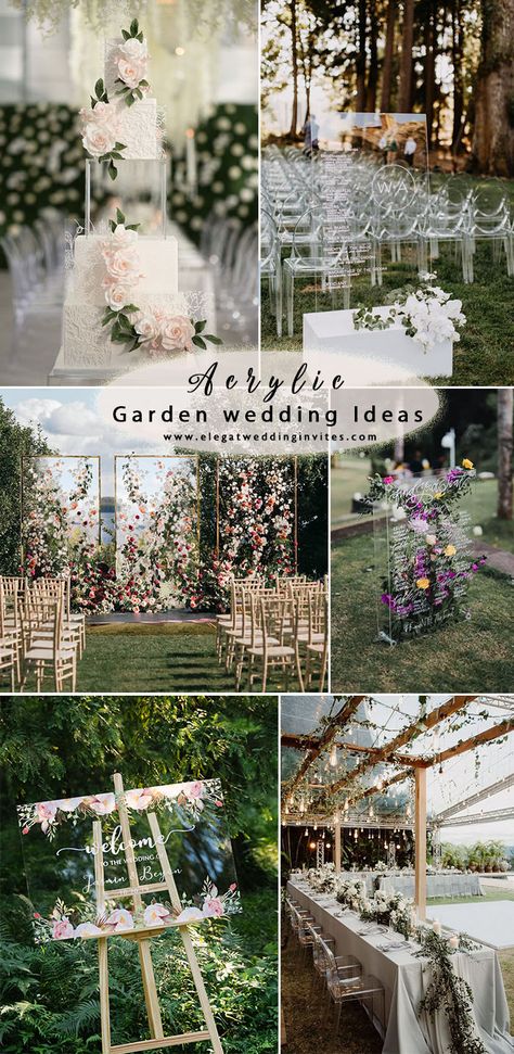 chic acrylic garden wedding Trends for 2020 Minimalist Garden Wedding, Outdoor Minimalist, Memorable Wedding Ideas, Minimalist Wedding Reception, Romantic Wedding Stationery, Floral Wedding Sign, Garden Wedding Ideas, Outdoor Garden Wedding, Rustic Wedding Backdrops