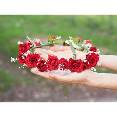 Red Floral Crown, Red Roses Wedding, Red Flower Crown, Hair Accessories Red, Bridal Floral Crown, Flowers Crown, Red Wedding Theme, Rose Flower Crown, Red Rose Wedding