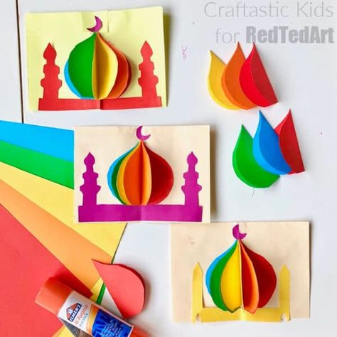 Aktiviti Tadika, Eid Activities, Muslim Kids Activities, Ramadan Cards, Aktiviti Kanak-kanak, Islamic Kids Activities, Ramadan Kids, Ramadan Kareem Decoration, Eid Crafts