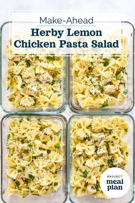 Cold Work Lunches Healthy, Pasta For Work Lunch, Herby Lemon Chicken Pasta Salad, Easy Pasta Salad With Chicken, Chicken Pasta Recipes Cold, Nordstrom Lemon Chicken Pasta Salad, Cold Lunch Prep Ideas, Packed Cold Lunch Ideas, Lunch Ideas Prep Ahead