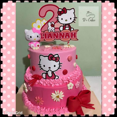 2 tier Hello Kitty Cake Hello Kitty Tiered Cake, Hello Kitty Birthday Cake 2 Tier, Hello Kitty Cake 2 Tier, Hello Kitty Cake Birthday, Hello Kitty Theme Cake, Hello Kitty Cake Ideas, Hello Kitty Cake Design, Kue Hello Kitty, Tort Hello Kitty