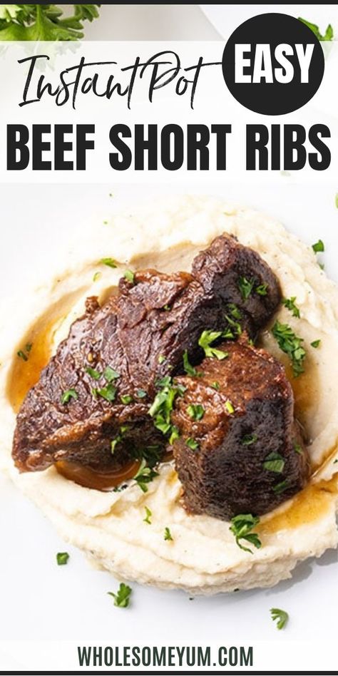 Easy Instant Pot Beef Short Ribs Recipe (Paleo) Instant Pot Beef Short Ribs, Pressure Cooker Ribs, Beef Short Ribs Recipe, Cooking Short Ribs, Boneless Beef Short Ribs, Beef Ribs Recipe, Keto Carnivore, Beef Short Rib Recipes, Low Carb Crock Pot Recipes