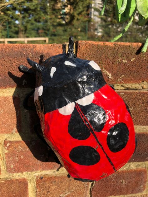 Paper Mache Ladybug, School Props, Paper Mache Sculpture, Lady Bug, Paper Mache, Bugs, Art Inspiration, Sculpture, Electronic Products