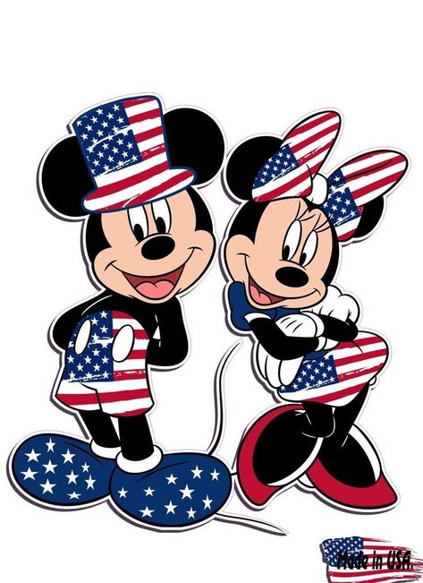 Patriotic Art Ideas, Decoration For Windows, Happy July 4th Images, 4th Of July Images, Mickey And Minnie Love, Mickey Mouse Images, Minnie Mouse Images, Minnie Mouse Pictures, Mouse Pictures