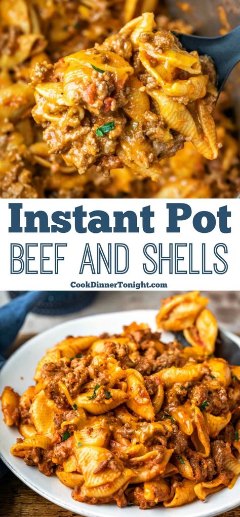 6qt Instant Pot Recipes, Southern Instant Pot Recipes, Kid Friendly Instapot Recipes, Instant Pot Meals Families, Instapot Pasta Recipes, Easy Instant Pot Recipes For Beginners, Install Recipes, Instant Pot Recipes Beef, Creamy Shells And Beef