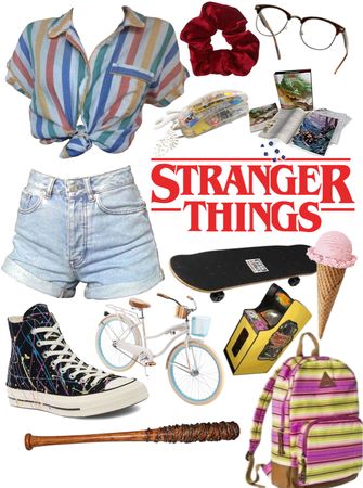 1985 Outfits Stranger Things, 80s Aesthetic Outfits Stranger Things, If I Was In Stranger Things, 80s Outfit Inspiration Party, Stranger Things Wardrobe, Stranger Things Style 80s, Anni 80 Style Outfits, Stranger Things Inspo Outfits, Stranger Thing Outfits