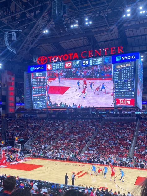 HTX Rockets Basketball Game Vision Board Book, Rockets Game, Rockets Basketball, Toyota Center, Basketball Tickets, Basket Nba, H Town, Western Conference, Memphis Grizzlies