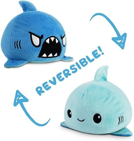 TeeTurtle - The Original Reversible Shark Plushie - Blue - Cute Sensory Fidget Stuffed Animals That Show Your Mood 3.5 inch Shark Light, Shark Room, Shark Stuffed Animal, Reversible Octopus, Fox Plushie, Shark Plush, Anna Marie, Cute Shark, The Octopus