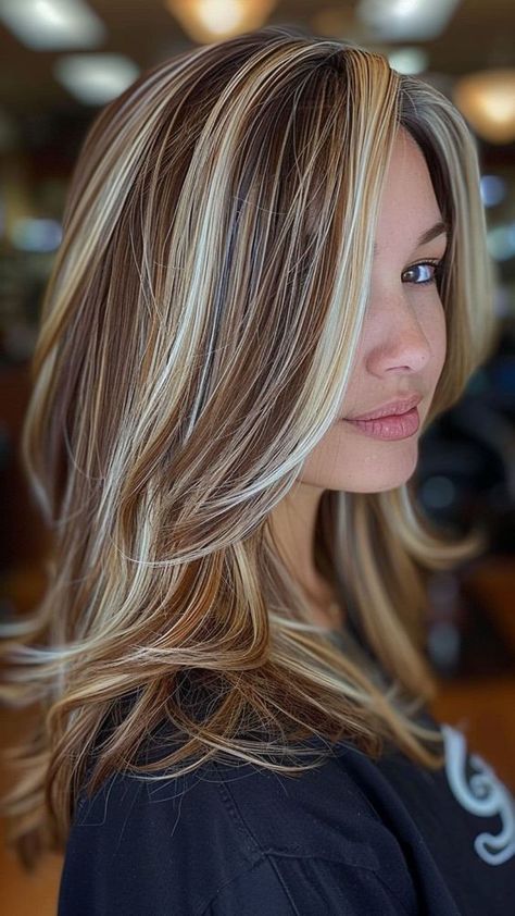 20 Stunning Chunky Highlights Ideas for a Bold, New You Chunky highlights are making a stylish comeback, transforming hairstyles with their bold, eye-catching appeal. In this article, we present 20 stunning chunky highlights ideas to help you embrace a fresh, vibrant look. Perfect for those Light Brown Hair With Bright Highlights, Blonde And White Highlights, Blonde Hair With Brown Highlights Chunky, Chunky Highlights On Blonde Hair, Brown And Blonde Chunky Highlights, Bright Highlights Brown Hair, Foil Highlights Brown Hair, Chunky Blonde Highlights On Brown Hair, Brown Hair With Chunky Blonde Highlights