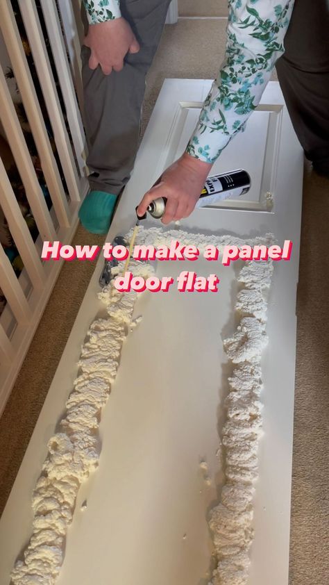 theelectricpenguin on Instagram: How we made a panelled door flat ready for wallpapering. Alternatively you could cover the door after with flat backing paper and paint if… Peel And Stick Wallpaper On Door, Wallpapered Door, Wallpaper On Door, Flat Panel Doors, Wallpaper Door, Door Coverings, Colourful Home, Make A Door, Painted Door