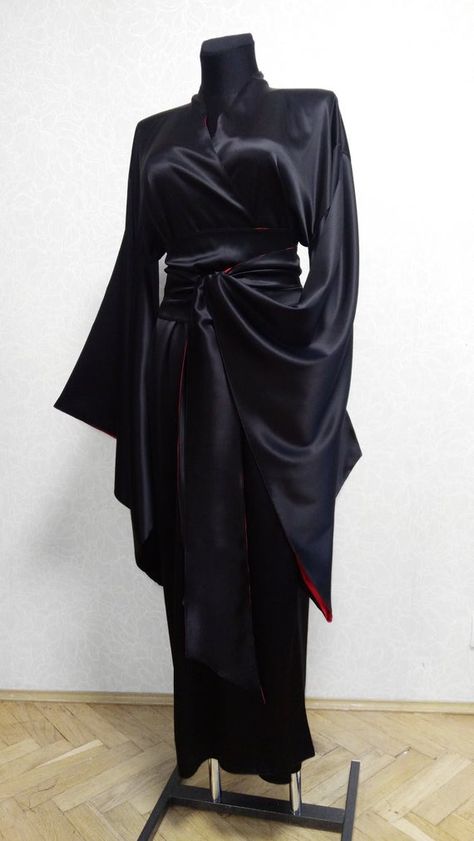 Black silk robe