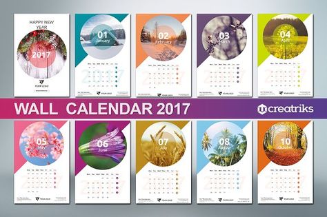 Wall Calendar 2017 - v004 by Creatricks on @creativemarket Calender Ideas, Wall Calendar Design, Creative Calendar, 달력 디자인, Calendar 2017, Professional Business Card Design, Calendar 2022, 2022 Calendar, Calendar Gifts