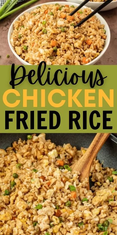 Easy Chicken Fried Rice Recipe - Chicken Fried Rice in 15 minutes Better Than Take Out Fried Rice, Best Chicken Fried Rice Recipe, Chicken Fried Rice Healthy, Easy Chicken Fried Rice Recipe, Homemade Chicken Fried Rice, Best Fried Rice Recipe, Fried Rice Seasoning, Chicken Fried Rice Recipe Easy, Easy Chicken Fried Rice