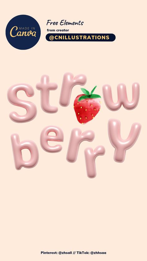 Pink fonts Canva free element strawberry cute coquette Anti Branding Design, Canva Letter Element, Font Canva Lettering, Font Love, Mẫu Power Point, Font Bubble, Canva Font, الفن الرقمي, Graphic Shapes Design