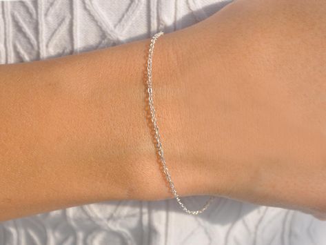 Excited to share the latest addition to my #etsy shop: Silver Chain Bracelet | Silver Plated or Sterling Silver Bracelet, Dainty Bracelet, Basic Chain Silver Bracelet, Minimalist Simple Bracelet https://etsy.me/3LBIbU2 #bracelet #jewelry Hand Bracelet, Simple Bracelets, Rose Gold Chain, Snap Jewelry, Silver Chain Bracelet, Dainty Bracelets, Gold Bracelet Chain, Bracelet Silver, Steel Jewelry