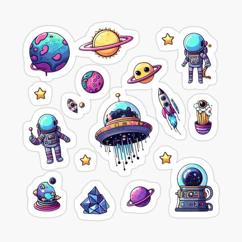 Get my art printed on awesome products. Support me at Redbubble #RBandME: https://www.redbubble.com/i/sticker/Galaxy-sticker-pack-by-Rofaida-Ayman/156597813.EJUG5?asc=u Galaxy Stickers Printable, Space Person, Galaxy Stickers, Sticker Pack, Printable Stickers, Stickers Packs, My Art, Awesome Products, Magnets