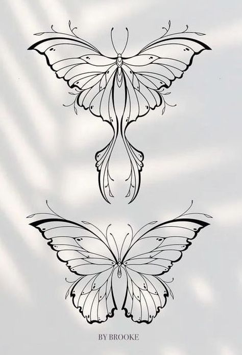 Moth Tattoo, Butterfly Tattoos, Feminine Tattoo, Tattoo Portfolio, Butterfly Tattoo Designs, Butterfly Drawing, Foot Tattoo, Rib Tattoo, Feminine Tattoos